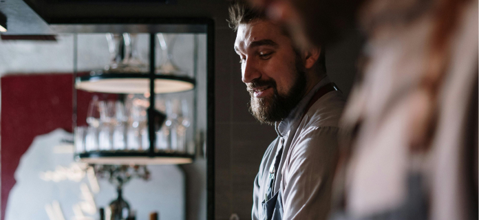 A photograph of happy chef.