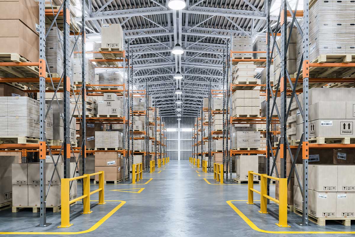 Product warehouse with multiple SKUs